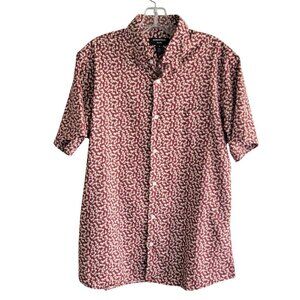 Nordstrom Trim Fit Men's Floral Short Sleeve Shirt Size M